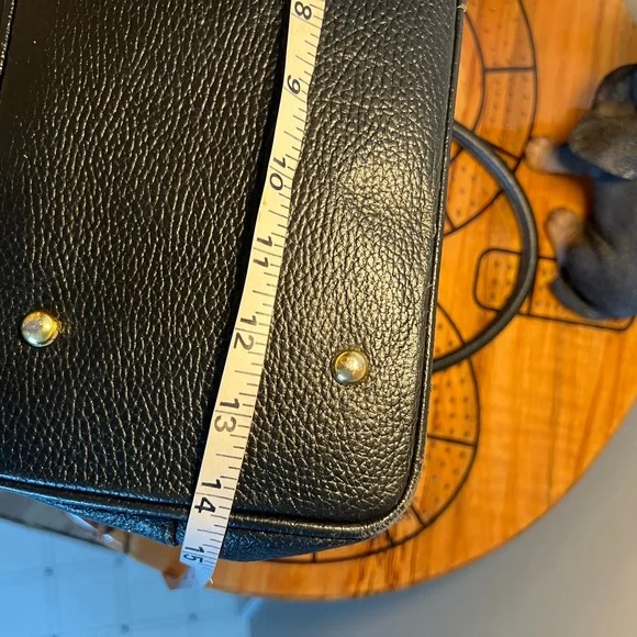L Credi black pebbled leather made in Italy bag. See measurement in photos. - Picture 6 of 10